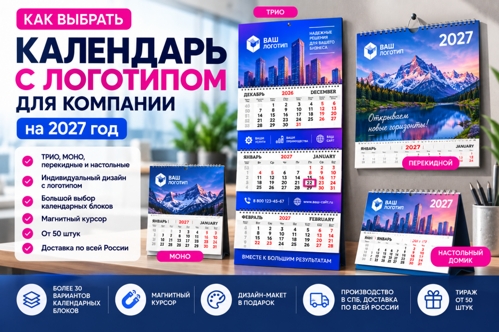 Как выбрать календарь с логотипом для компании на 2027 год